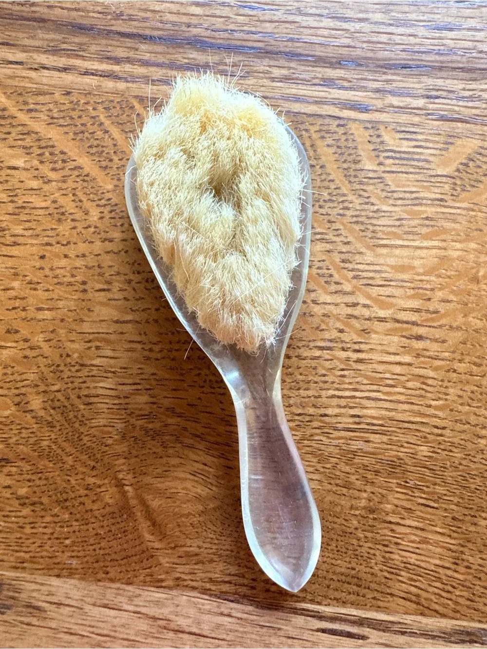 Translucent Lucite Handle baby hair Brush with Soft Blonde Bristles